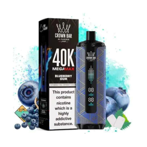 Blueberry Gum By Al Fakher Crown Bar Mega Max 40K Puffs Disposable