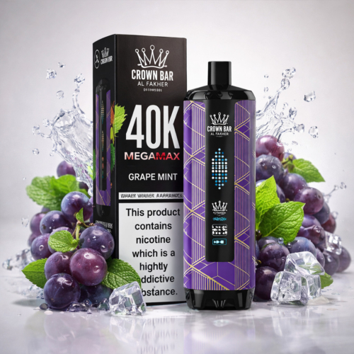 Grape Mint By Al Fakher Crown Bar Mega Max 40K Puffs Disposable