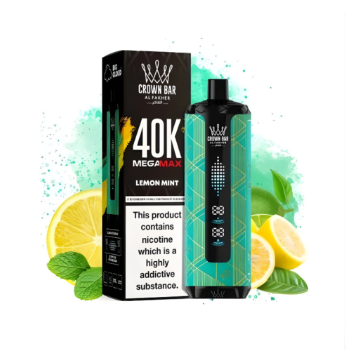 Lemon Mint By Al Fakher Crown Bar Mega Max 40K Puffs Disposable