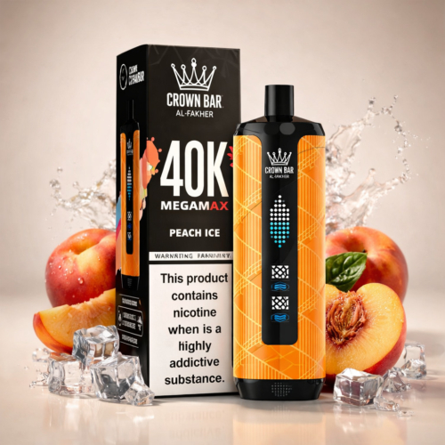 Peach Ice By Al Fakher Crown Bar Mega Max 40K Puffs Disposable