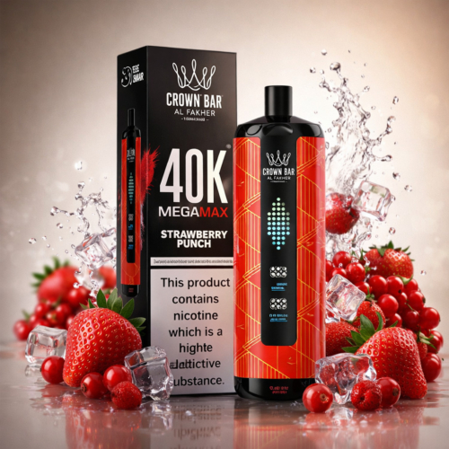Strawberry Punch By Al Fakher Crown Bar Mega Max 40K Puffs Disposable