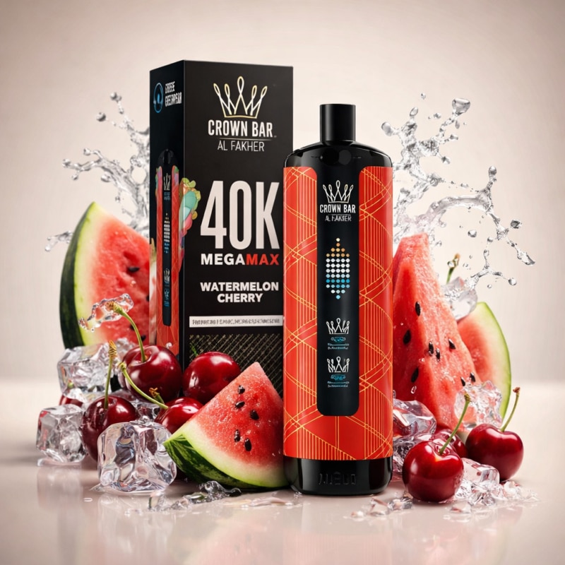 Watermelon Cherry By Al Fakher Crown Bar Mega Max 40K Puffs Disposable ...