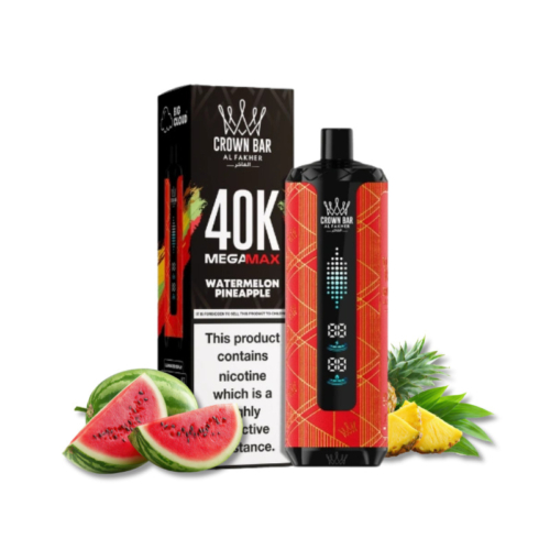 Watermelon Pineapple By Al Fakher Crown Bar Mega Max 40K Puffs Disposable