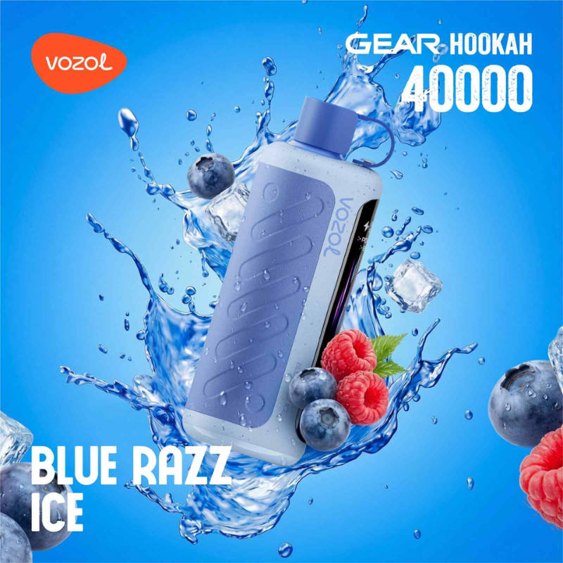 Blue Razz Puff Blue Razz Ice By VOZOL GEAR Hookah 40K Puffs Disposable