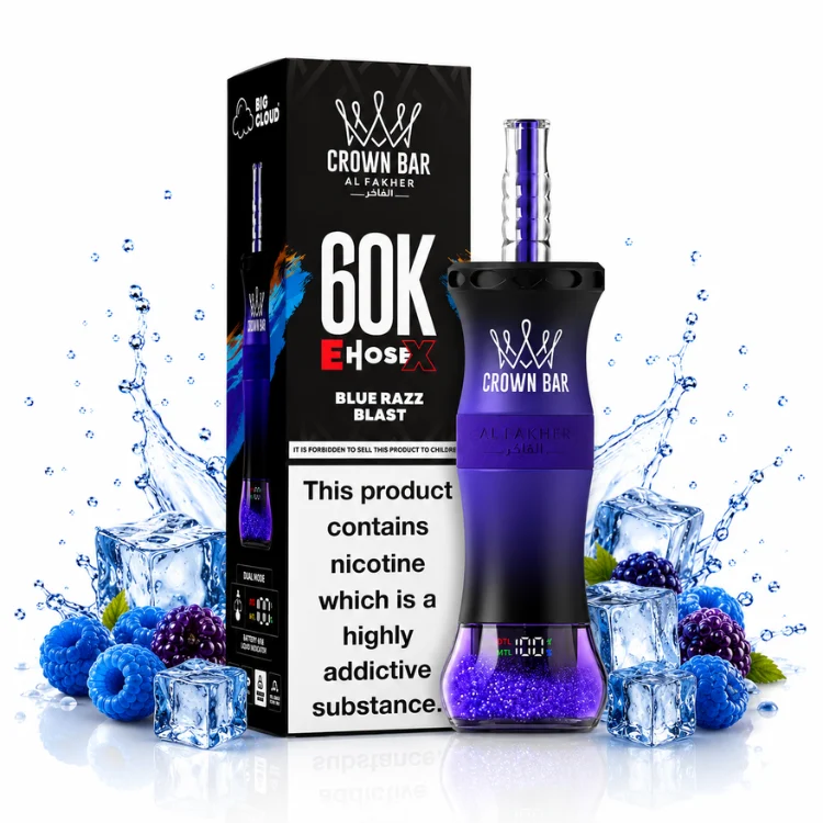 Blue Razz Blast By AL Fakher Crown Bar EHOSE X 60K Puffs Disposable