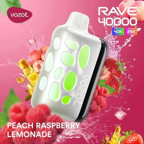 Peach Raspberry Lemonade By VOZOL RAVE 40K Puffs Disposable Pod