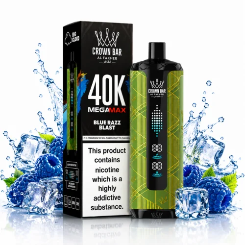 Blue Razz Blast By Al Fakher Crown Bar Mega Max 40K Puffs Disposable