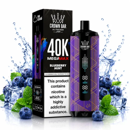 Blueberry Mint By Al Fakher Crown Bar Mega Max 40K Puffs Disposable