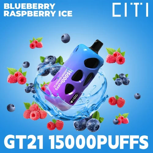 Blueberry Raspberry Ice By CITI GT21 15000 Puffs Disposable