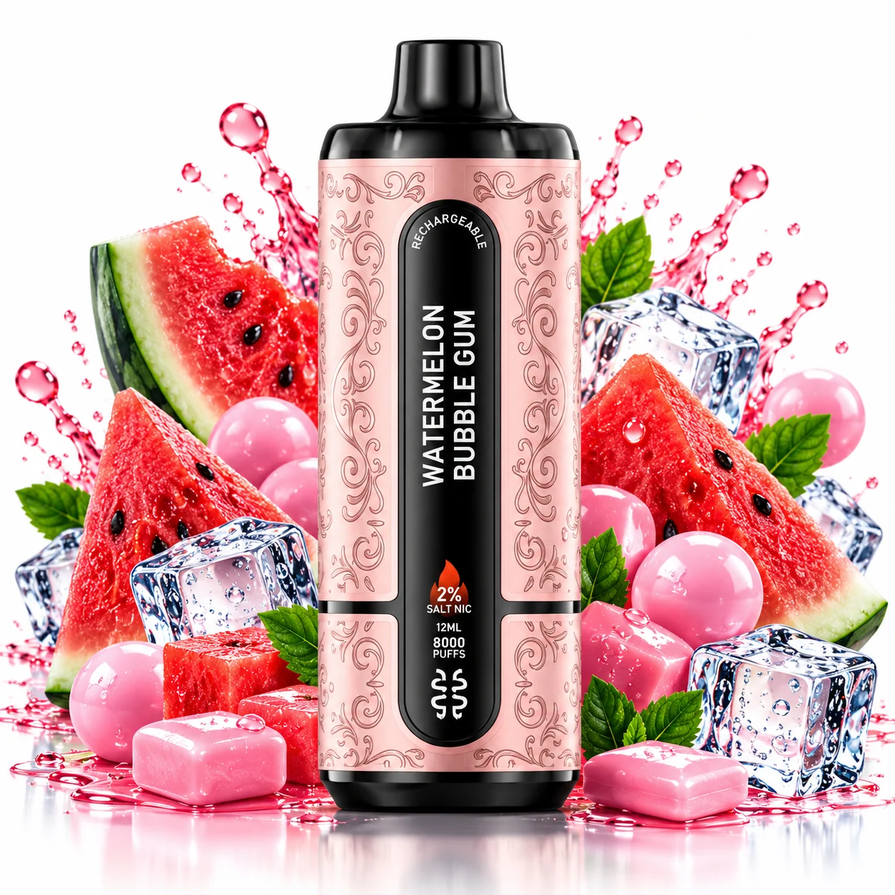 Watermelon Bubblegum By OUKITEL Mate Pro Max Shisha 60K Puffs Disposable Vape